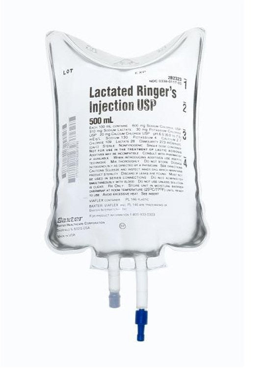 BAXTER LACTATED RINGER INJ, USP VIAFLEX PLASTIC CONTAINER 500ML #2B2323Q