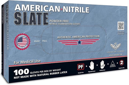American Nitrile Exam Gloves, Latex Free Disposable Gloves, Made in the USA, TAA Approved