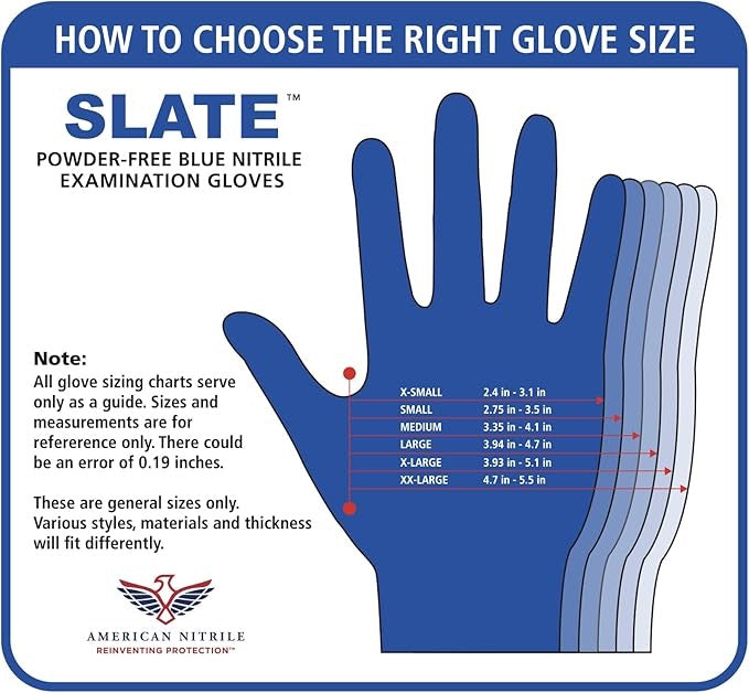 American Nitrile Exam Gloves, Latex Free Disposable Gloves, Made in the USA, TAA Approved
