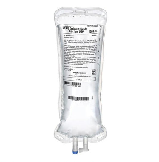 $60 PER CASE DELIVERED!!!!  GRIFOLS 0.9% Sodium Chloride IV Solution Injection, FleboFlex 1000 mL 10/CS