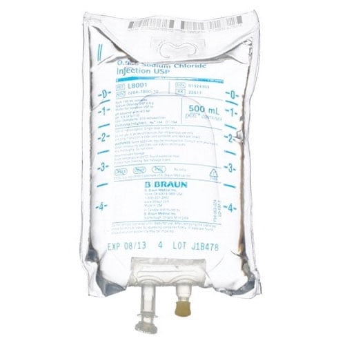 B Braun Sodium Chloride Preservative free 0.9% IV Solution 500ml Q8001 (24/CS)
