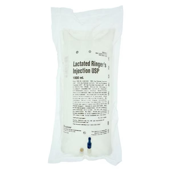 BAXTER LACTATED RINGER INJECTION, USP1000ML VIAFLEX CONTAINER #2B1324X ...
