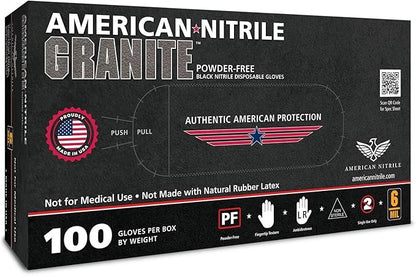 American Nitrile – Granite, Nitrile Gloves, Powder Free Disposable Gloves, Latex-Free, Made in the USA, TAA Approved
